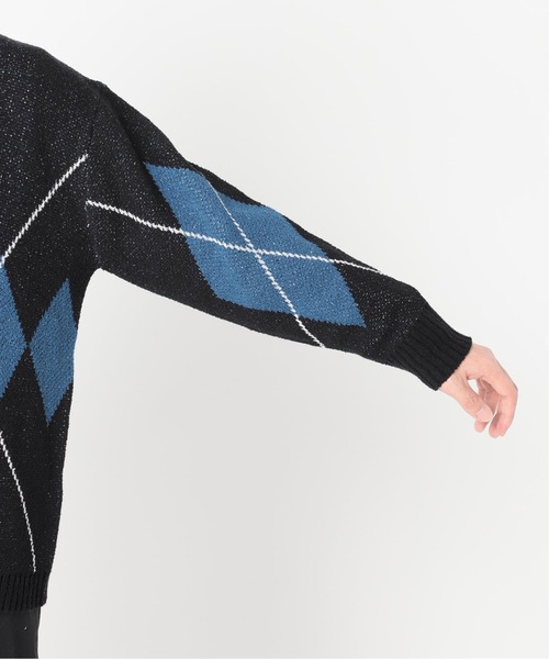B.C STOCK(ベーセーストック)の「オーバーサイズ 総柄ジャガードジオメカーディガン(カーディガン/ボレロ・メンズ・ブラック/グレー・MEDIUM/LARGE)」の18枚目の写真