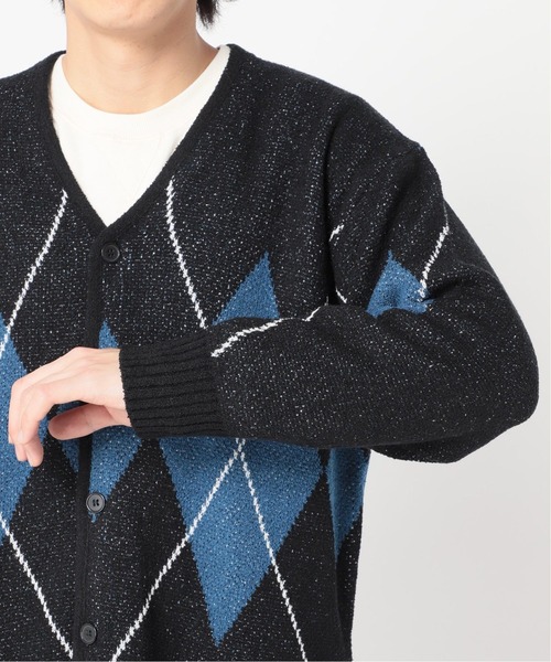 B.C STOCK(ベーセーストック)の「オーバーサイズ 総柄ジャガードジオメカーディガン(カーディガン/ボレロ・メンズ・ブラック/グレー・MEDIUM/LARGE)」の19枚目の写真