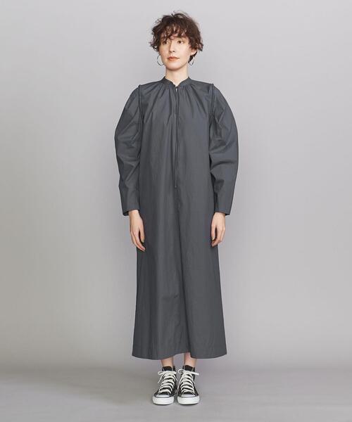 BEAUTY&YOUTH UNITED ARROWS（ビューティーアンドユースユナイテッドアローズ）の「BY コード マトンスリーブ マキシワンピース -ウォッシャブル-◆（ワンピース・レディース・ピンク/ダークグレー/ナチュラル・FREE）」の4枚目の写真