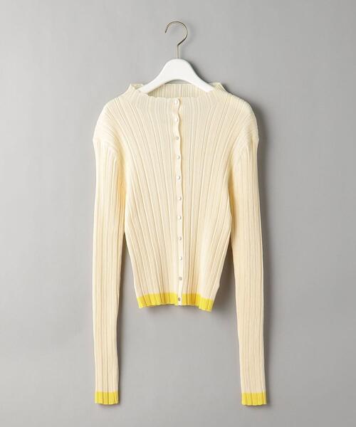 BEAUTY&YOUTH UNITED ARROWS（ビューティーアンドユースユナイテッドアローズ）の「BY ランダムリブ カーディガン&プルオーバー -2WAY/ウォッシャブル-（カーディガン/ボレロ・レディース・オフホワイト/ブラック/ライム・FREE）」の9枚目の写真