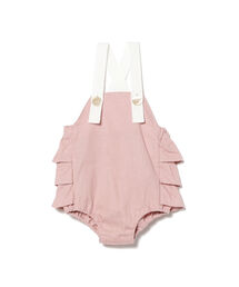 mimi poupons / フリルサロペットコットンリネン 22（70～80cm）