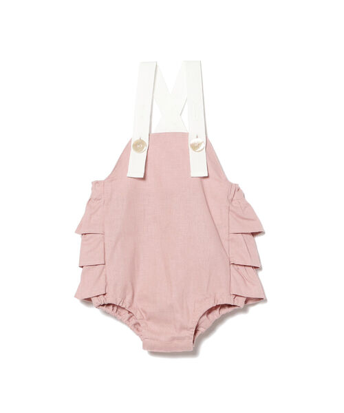 こども ビームス(コドモビームス)の「mimi poupons / フリルサロペットコットンリネン 22(70~80cm)(サロペット/オーバーオール・キッズ・ピンク/イエロー・ONE SIZE)」の1枚目の写真