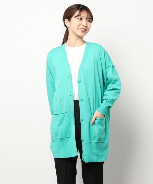 notch.（ノッチ）の「ポケ付きビッグカーディガン（カーディガン/ボレロ・レディース・グリーン/エメラルド・M）」の6枚目の写真