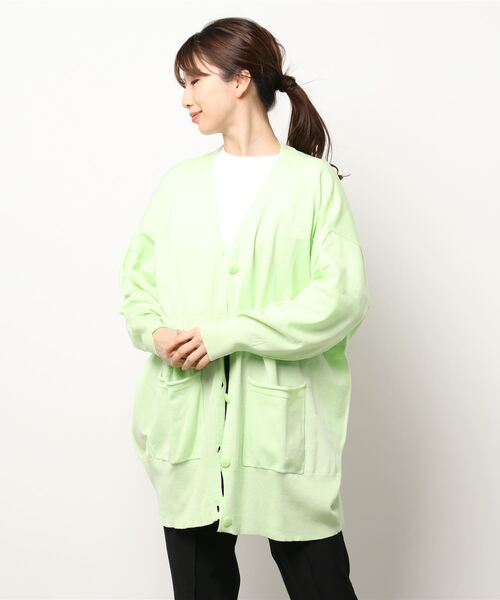notch.（ノッチ）の「ポケ付きビッグカーディガン（カーディガン/ボレロ・レディース・グリーン/エメラルド・M）」の5枚目の写真