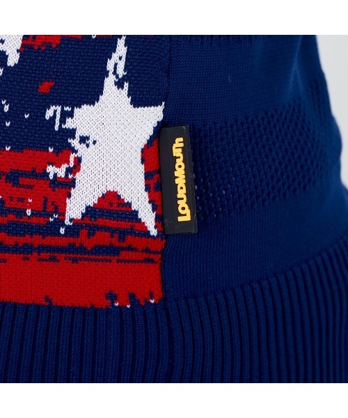 Loudmouth(ラウドマウス)の「LOUDMOUTH/ラウドマウス ゴルフウェア 軽量ニット メッシュ編み 星柄 ニットベスト(シャツ/ブラウス・レディース・ネイビー/ホワイト/ブラック・S/L/M)」の18枚目の写真