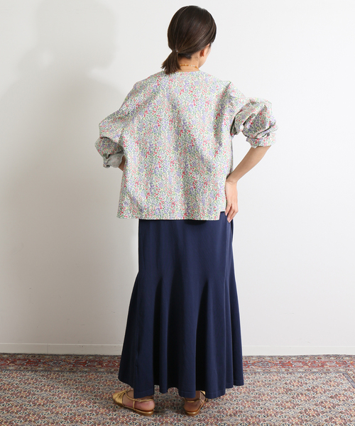 セール】IENA LA BOUCLE 綿ツイルフラワーVネックブルゾン