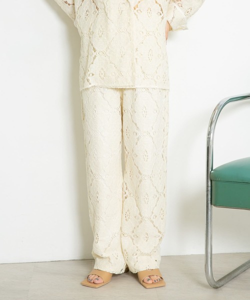 KBF（ケイビーエフ）の「レースイージーパンツ（その他パンツ・レディース・ブラウン/オフホワイト/アイボリー・ONE）」の19枚目の写真