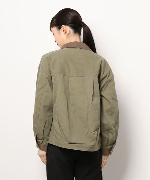 ehka sopo（エヘカソポ）の「配色ワークジャケット（セットアップ可）（その他アウター・レディース・ベージュ/カーキ/キナリ・ﾌﾘ-）」の5枚目の写真