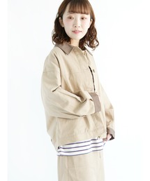 ehka sopo | 配色ワークジャケット（セットアップ可）(その他アウター)