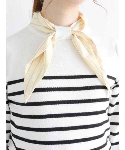 Te chichi（テチチ）の「スカーフデザインニット（ニット/セーター・レディース・ブラック/ネイビー/オフホワイト・ﾌﾘ-）」の9枚目の写真