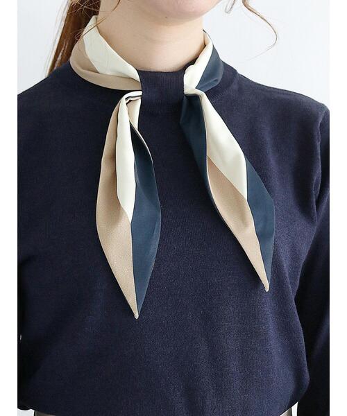 Te chichi（テチチ）の「スカーフデザインニット（ニット/セーター・レディース・ブラック/ネイビー/オフホワイト・ﾌﾘ-）」の10枚目の写真