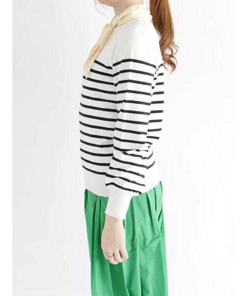 Te chichi（テチチ）の「スカーフデザインニット（ニット/セーター・レディース・ブラック/ネイビー/オフホワイト・ﾌﾘ-）」の11枚目の写真