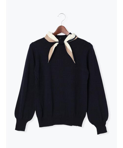 Te chichi（テチチ）の「スカーフデザインニット（ニット/セーター・レディース・ブラック/ネイビー/オフホワイト・ﾌﾘ-）」の16枚目の写真