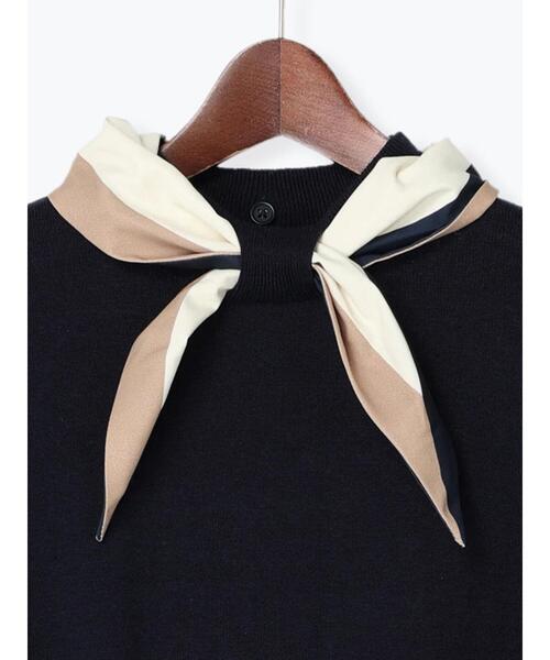 Te chichi（テチチ）の「スカーフデザインニット（ニット/セーター・レディース・ブラック/ネイビー/オフホワイト・ﾌﾘ-）」の18枚目の写真