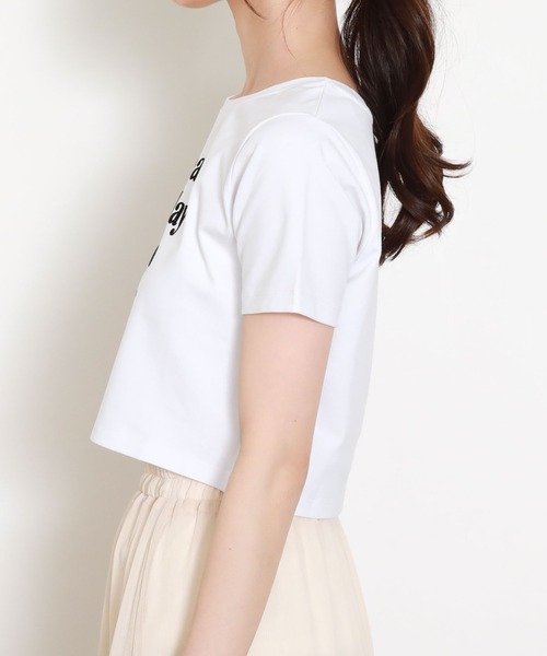 archives(アルシーヴ)の「短丈フロッキープリントT(Tシャツ/カットソー・レディース・ブラック/オフホワイト/ピンク・MEDIUM)」の12枚目の写真