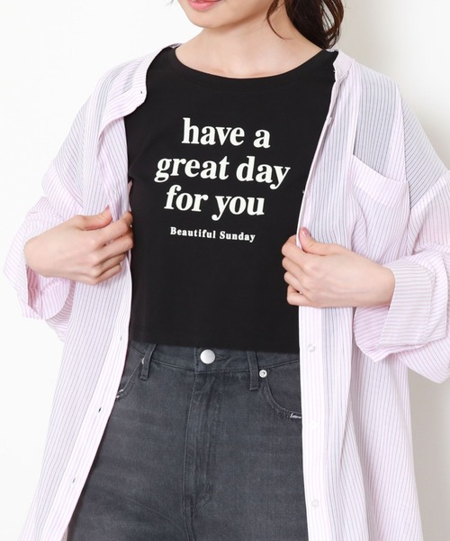 archives(アルシーヴ)の「短丈フロッキープリントT(Tシャツ/カットソー・レディース・ブラック/オフホワイト/ピンク・MEDIUM)」の9枚目の写真