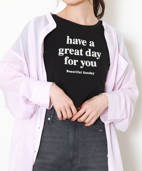 archives(アルシーヴ)の「短丈フロッキープリントT(Tシャツ/カットソー・レディース・ブラック/オフホワイト/ピンク・MEDIUM)」の10枚目の写真