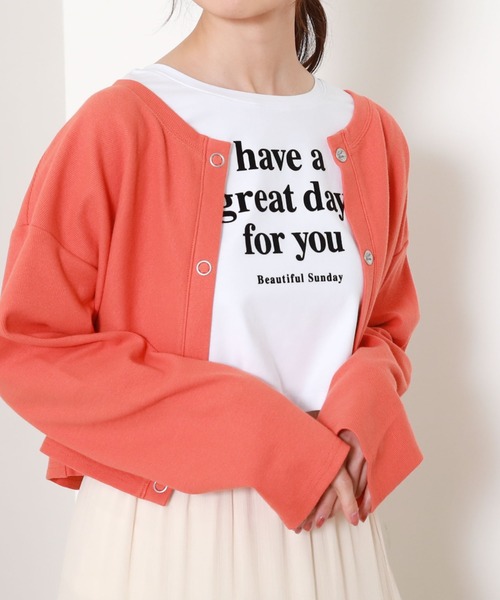 archives(アルシーヴ)の「短丈フロッキープリントT(Tシャツ/カットソー・レディース・ブラック/オフホワイト/ピンク・MEDIUM)」の7枚目の写真