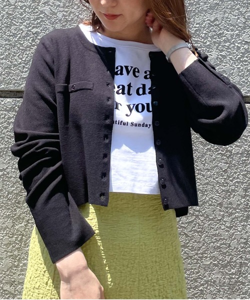 archives(アルシーヴ)の「短丈フロッキープリントT(Tシャツ/カットソー・レディース・ブラック/オフホワイト/ピンク・MEDIUM)」の14枚目の写真