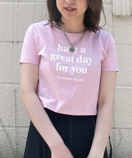 archives(アルシーヴ)の「短丈フロッキープリントT(Tシャツ/カットソー・レディース・ブラック/オフホワイト/ピンク・MEDIUM)」の19枚目の写真