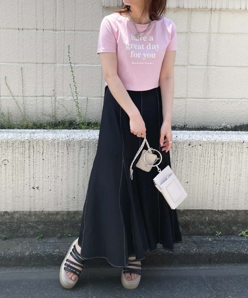 archives(アルシーヴ)の「短丈フロッキープリントT(Tシャツ/カットソー・レディース・ブラック/オフホワイト/ピンク・MEDIUM)」の21枚目の写真