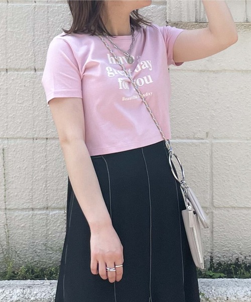 archives(アルシーヴ)の「短丈フロッキープリントT(Tシャツ/カットソー・レディース・ブラック/オフホワイト/ピンク・MEDIUM)」の20枚目の写真