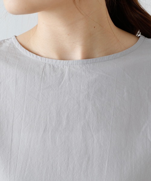 PUAL CE CIN（ピュアルセシン）の「袖レースシャーリングワンピース（ワンピース・レディース・ブラック/サックスブルー/グレイッシュベージュ・FREE）」の8枚目の写真