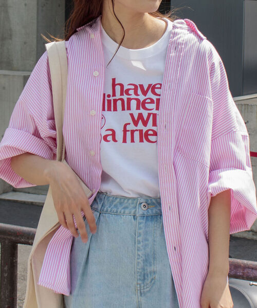 GLOSTER（グロスター）の「【GLOSTER/グロスター】オックスボタンダウン ストライプオーバーシャツ（シャツ/ブラウス・メンズ・ネイビー/グリーン/ピンク/オレンジ・MEDIUM/LARGE）」の20枚目の写真