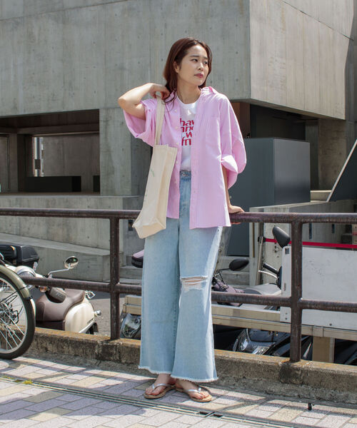 GLOSTER（グロスター）の「【GLOSTER/グロスター】オックスボタンダウン ストライプオーバーシャツ（シャツ/ブラウス・メンズ・ネイビー/グリーン/ピンク/オレンジ・MEDIUM/LARGE）」の22枚目の写真