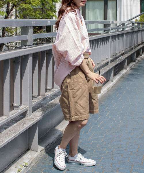 GLOSTER（グロスター）の「【GLOSTER/グロスター】オックスボタンダウン ストライプオーバーシャツ（シャツ/ブラウス・メンズ・ネイビー/グリーン/ピンク/オレンジ・MEDIUM/LARGE）」の7枚目の写真