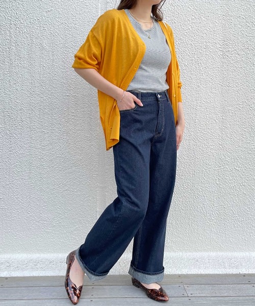 HONEYSUCKLE ROSE（ハニーサックルローズ）の「【HONEYSUCKLE ROSE】セミワイドデニムパンツ（デニムパンツ・レディース・キナリ/ダークインディゴブルー/ライトインディゴブルー・S/L/M）」の12枚目の写真