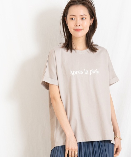 Gready Brilliant（グレディブリリアン）の「後ドッキング袖ロールＴシャツ（Tシャツ/カットソー・レディース・オフホワイト/グレイッシュベージュ・38）」の2枚目の写真