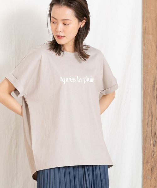 Gready Brilliant（グレディブリリアン）の「後ドッキング袖ロールＴシャツ（Tシャツ/カットソー・レディース・オフホワイト/グレイッシュベージュ・38）」の7枚目の写真