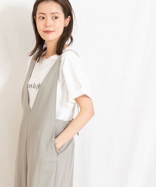 Gready Brilliant（グレディブリリアン）の「後ドッキング袖ロールＴシャツ（Tシャツ/カットソー・レディース・オフホワイト/グレイッシュベージュ・38）」の16枚目の写真