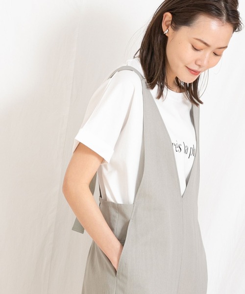 Gready Brilliant（グレディブリリアン）の「後ドッキング袖ロールＴシャツ（Tシャツ/カットソー・レディース・オフホワイト/グレイッシュベージュ・38）」の18枚目の写真