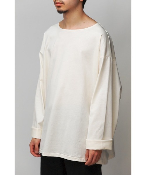 乱痴気(ランチキ)の「LS BOX TEE / ロングスリーブT(Tシャツ/カットソー・メンズ・ライトブルー/イエロー/クリーム/スミクロ・FREE)」の3枚目の写真