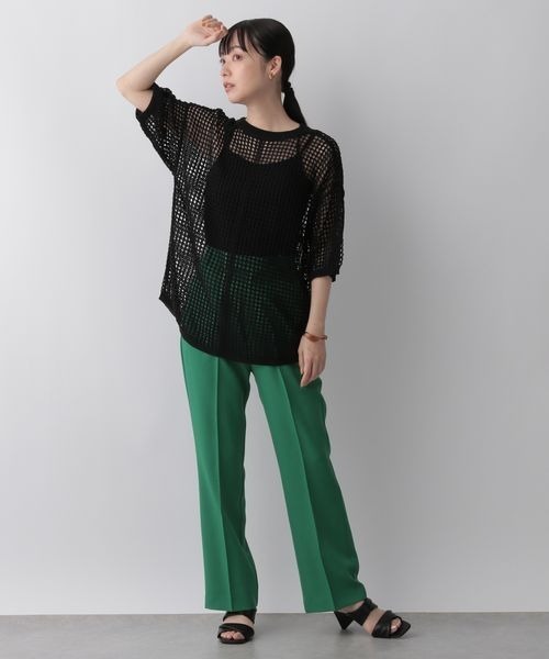 LOWRYS FARM（ローリーズファーム）の「メッシュプルオーバー　282849（ニット/セーター・レディース・ブラック/ベージュ/ブラウン/ブルー・FREE）」の22枚目の写真