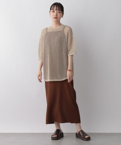 LOWRYS FARM（ローリーズファーム）の「メッシュプルオーバー　282849（ニット/セーター・レディース・ブラック/ベージュ/ブラウン/ブルー・FREE）」の14枚目の写真