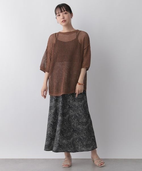 LOWRYS FARM（ローリーズファーム）の「メッシュプルオーバー　282849（ニット/セーター・レディース・ブラック/ベージュ/ブラウン/ブルー・FREE）」の17枚目の写真