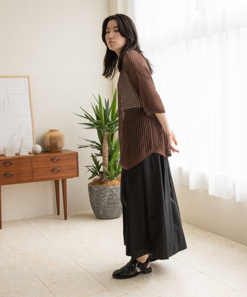 LOWRYS FARM（ローリーズファーム）の「メッシュプルオーバー　282849（ニット/セーター・レディース・ブラック/ベージュ/ブラウン/ブルー・FREE）」の11枚目の写真