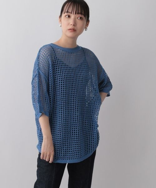 LOWRYS FARM（ローリーズファーム）の「メッシュプルオーバー　282849（ニット/セーター・レディース・ブラック/ベージュ/ブラウン/ブルー・FREE）」の7枚目の写真