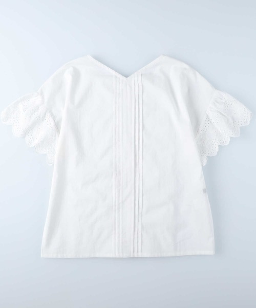 HONEYSUCKLE ROSE（ハニーサックルローズ）の「【HONEYSUCKLE ROSE】袖レース２ＷＡＹブラウス（シャツ/ブラウス・レディース・ホワイト/グリーン/オレンジ・M/L）」の10枚目の写真