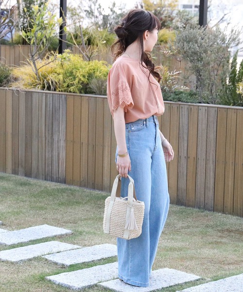 HONEYSUCKLE ROSE（ハニーサックルローズ）の「【HONEYSUCKLE ROSE】袖レース２ＷＡＹブラウス（シャツ/ブラウス・レディース・ホワイト/グリーン/オレンジ・M/L）」の13枚目の写真