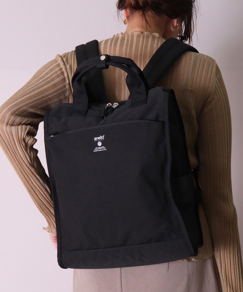 anello（アネロ）の「(LF)【anello】2WAY 10ポケット トート型 リュック（バックパック/リュック・レディース・ブラック/ネイビー/オリーブ/ブラック系その他/グレイッシュベージュ・ONE SIZE）」の3枚目の写真