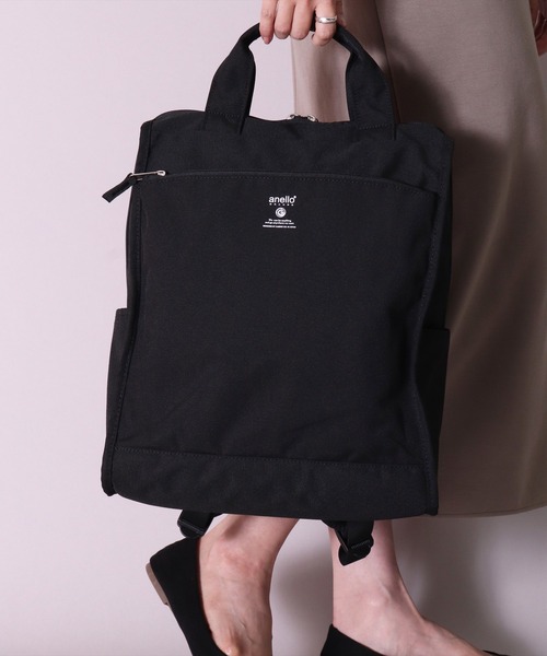 anello（アネロ）の「(LF)【anello】2WAY 10ポケット トート型 リュック（バックパック/リュック・レディース・ブラック/ネイビー/オリーブ/ブラック系その他/グレイッシュベージュ・ONE SIZE）」の8枚目の写真