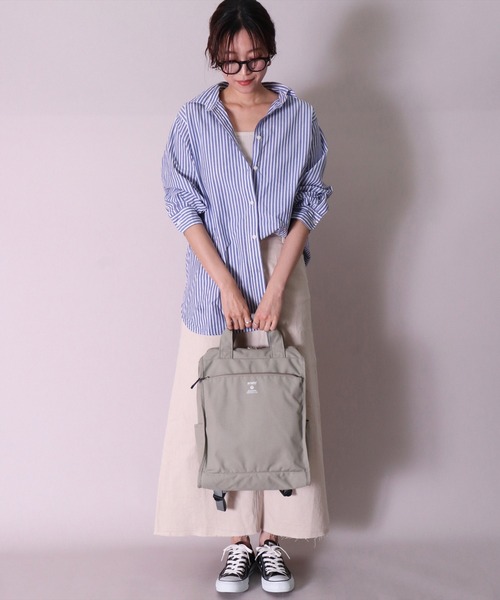 anello（アネロ）の「(LF)【anello】2WAY 10ポケット トート型 リュック（バックパック/リュック・レディース・ブラック/ネイビー/オリーブ/ブラック系その他/グレイッシュベージュ・ONE SIZE）」の9枚目の写真