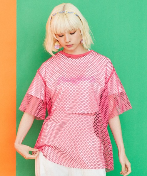 PUNYUS（プニュズ）の「半袖メッシュトップス（Tシャツ/カットソー