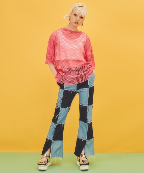 PUNYUS(プニュズ)の「半袖メッシュトップス(Tシャツ/カットソー・レディース・ホワイト/ブラック/パープル/ピンク/グリーン・1/2/4/3)」の20枚目の写真