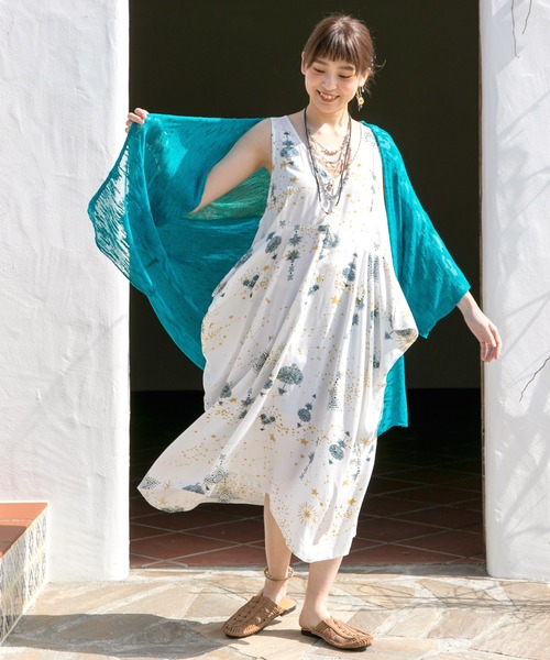 チャイハネ（チャイハネ）の「【チャイハネ】セイリスノースリーブワンピース（ワンピース・レディース・ホワイト/パープル/ネイビー・FREE）」の2枚目の写真