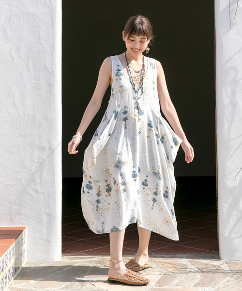 チャイハネ（チャイハネ）の「【チャイハネ】セイリスノースリーブワンピース（ワンピース・レディース・ホワイト/パープル/ネイビー・FREE）」の16枚目の写真